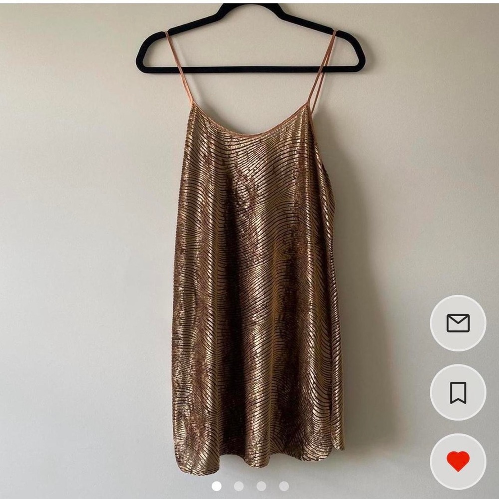90’s Velvet Gold & Sheer Wavy Slip Dress